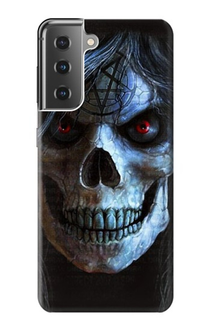 W2585 Evil Death Skull Pentagram Hard Case and Leather Flip Case For Samsung Galaxy S21 Plus 5G, Galaxy S21+ 5G