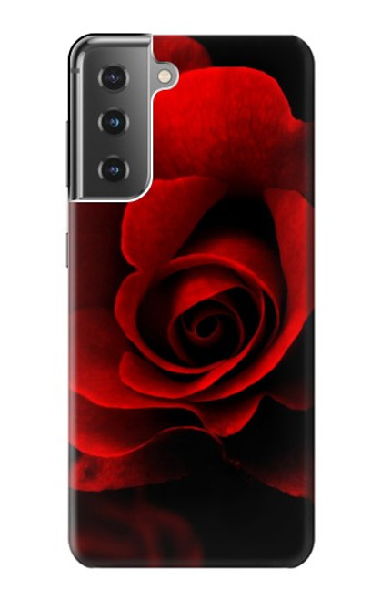W2898 Red Rose Hard Case and Leather Flip Case For Samsung Galaxy S21 Plus 5G, Galaxy S21+ 5G