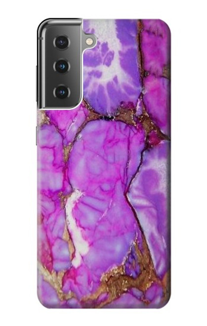 W2907 Purple Turquoise Stone Hard Case and Leather Flip Case For Samsung Galaxy S21 Plus 5G, Galaxy S21+ 5G