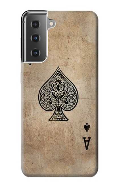 W2928 Vintage Spades Ace Card Hard Case and Leather Flip Case For Samsung Galaxy S21 Plus 5G, Galaxy S21+ 5G