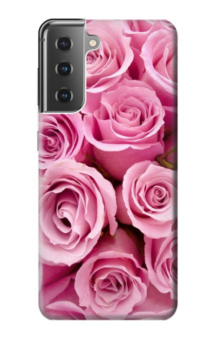 W2943 Pink Rose Hard Case and Leather Flip Case For Samsung Galaxy S21 Plus 5G, Galaxy S21+ 5G