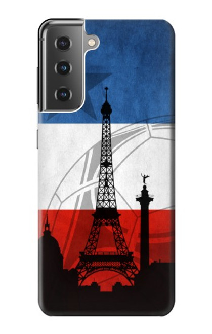 W2980 France Football Soccer Hard Case and Leather Flip Case For Samsung Galaxy S21 Plus 5G, Galaxy S21+ 5G