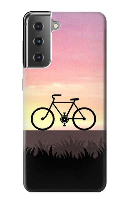 W3252 Bicycle Sunset Hard Case and Leather Flip Case For Samsung Galaxy S21 Plus 5G, Galaxy S21+ 5G