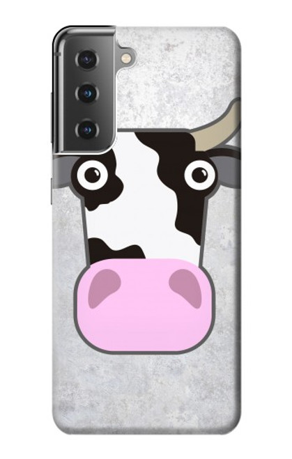 W3257 Cow Cartoon Hard Case and Leather Flip Case For Samsung Galaxy S21 Plus 5G, Galaxy S21+ 5G