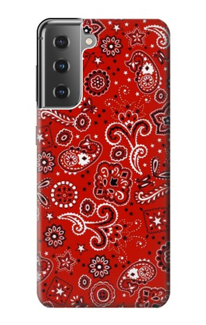 W3354 Red Classic Bandana Hard Case and Leather Flip Case For Samsung Galaxy S21 Plus 5G, Galaxy S21+ 5G