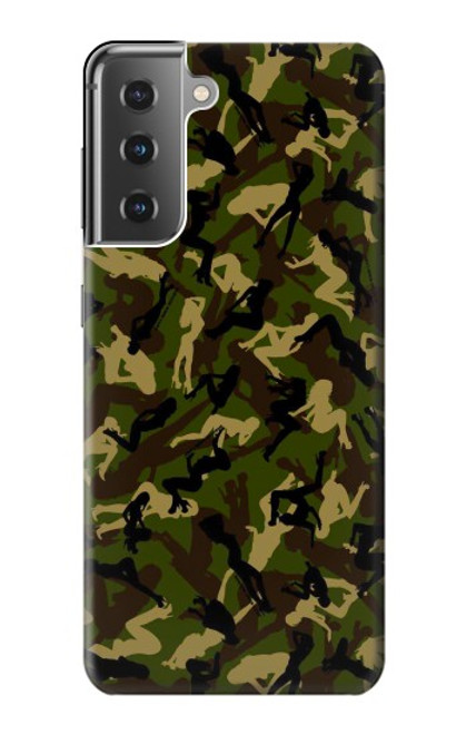 W3356 Sexy Girls Camo Camouflage Hard Case and Leather Flip Case For Samsung Galaxy S21 Plus 5G, Galaxy S21+ 5G