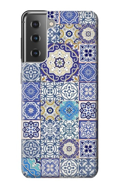 W3537 Moroccan Mosaic Pattern Hard Case and Leather Flip Case For Samsung Galaxy S21 Plus 5G, Galaxy S21+ 5G