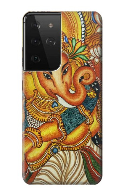 W0440 Hindu God Ganesha Hard Case and Leather Flip Case For Samsung Galaxy S21 Ultra 5G