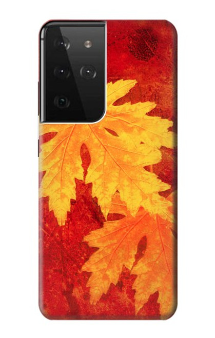 W0479 Maple Leaf Hard Case and Leather Flip Case For Samsung Galaxy S21 Ultra 5G