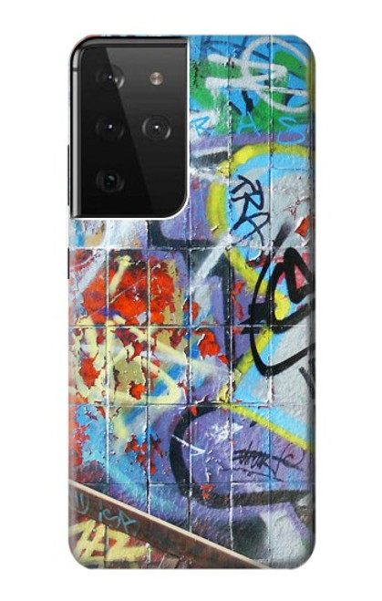 W0588 Wall Graffiti Hard Case and Leather Flip Case For Samsung Galaxy S21 Ultra 5G