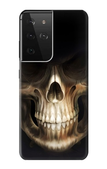 W1107 Skull Face Grim Reaper Hard Case and Leather Flip Case For Samsung Galaxy S21 Ultra 5G