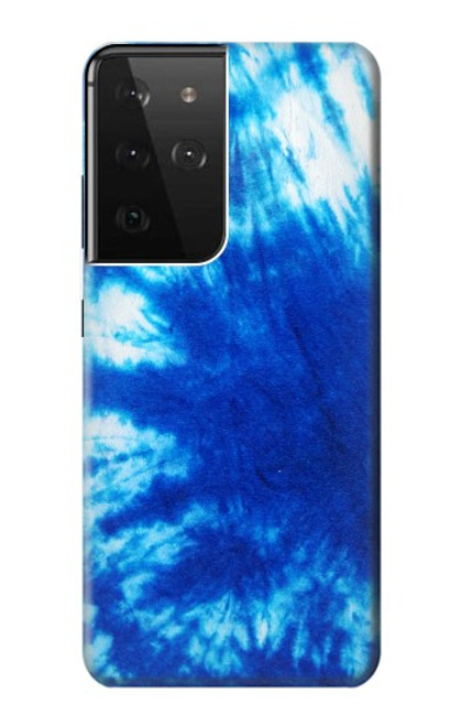 W1869 Tie Dye Blue Hard Case and Leather Flip Case For Samsung Galaxy S21 Ultra 5G