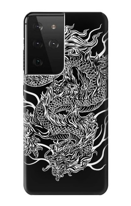 W1943 Dragon Tattoo Hard Case and Leather Flip Case For Samsung Galaxy S21 Ultra 5G