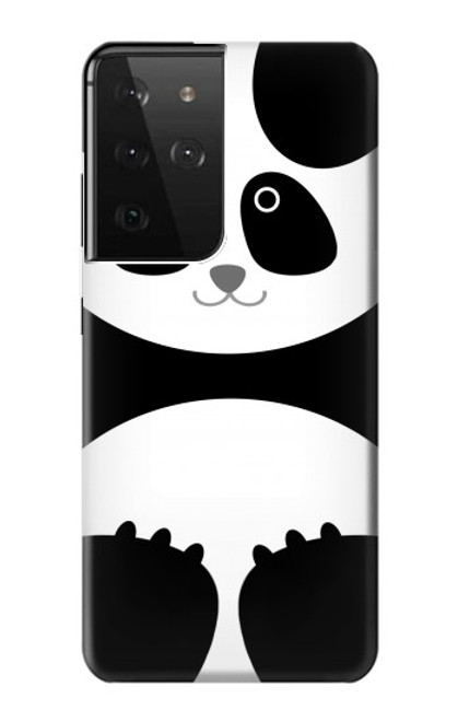 W2085 Panda Minimalist Hard Case and Leather Flip Case For Samsung Galaxy S21 Ultra 5G