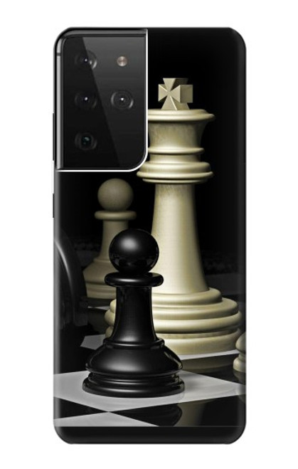 W2262 Chess King Hard Case and Leather Flip Case For Samsung Galaxy S21 Ultra 5G