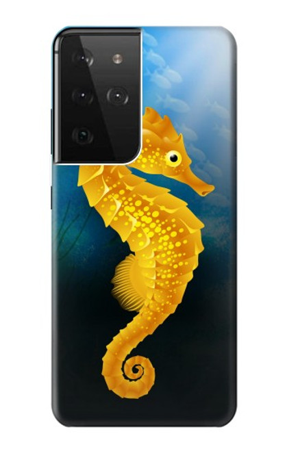 W2444 Seahorse Underwater World Hard Case and Leather Flip Case For Samsung Galaxy S21 Ultra 5G