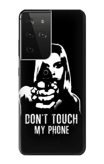 W2518 Do Not Touch My Phone Hard Case and Leather Flip Case For Samsung Galaxy S21 Ultra 5G