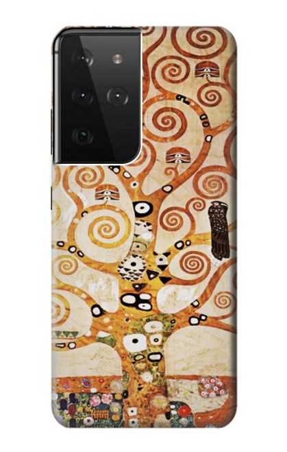 W2723 The Tree of Life Gustav Klimt Hard Case and Leather Flip Case For Samsung Galaxy S21 Ultra 5G