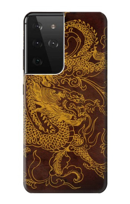 W2911 Chinese Dragon Hard Case and Leather Flip Case For Samsung Galaxy S21 Ultra 5G