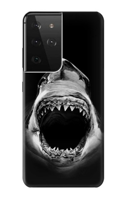 W3100 Great White Shark Hard Case and Leather Flip Case For Samsung Galaxy S21 Ultra 5G