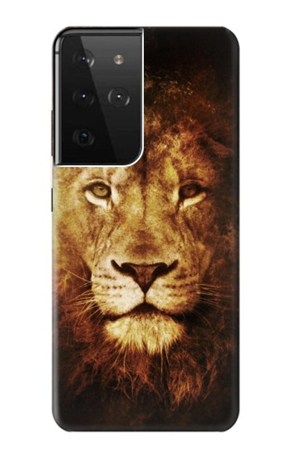 W3182 Lion Hard Case and Leather Flip Case For Samsung Galaxy S21 Ultra 5G