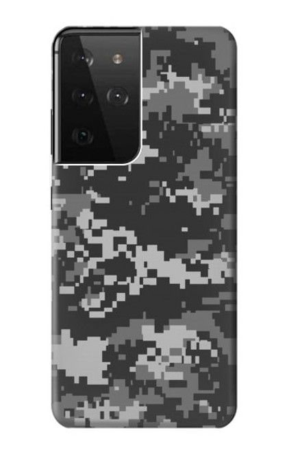 W3293 Urban Black Camo Camouflage Hard Case and Leather Flip Case For Samsung Galaxy S21 Ultra 5G