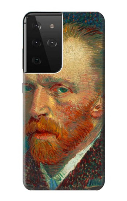 W3335 Vincent Van Gogh Self Portrait Hard Case and Leather Flip Case For Samsung Galaxy S21 Ultra 5G