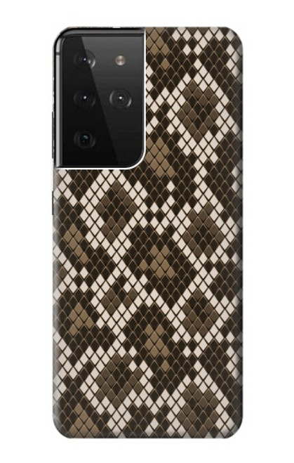 W3389 Seamless Snake Skin Pattern Graphic Hard Case and Leather Flip Case For Samsung Galaxy S21 Ultra 5G