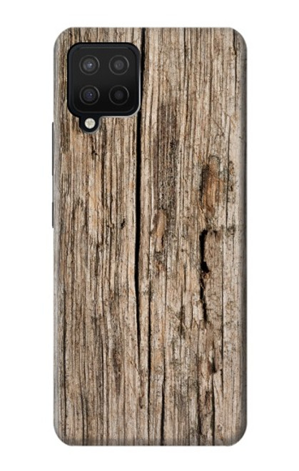 W0600 Wood Graphic Printed Hard Case and Leather Flip Case For Samsung Galaxy A12