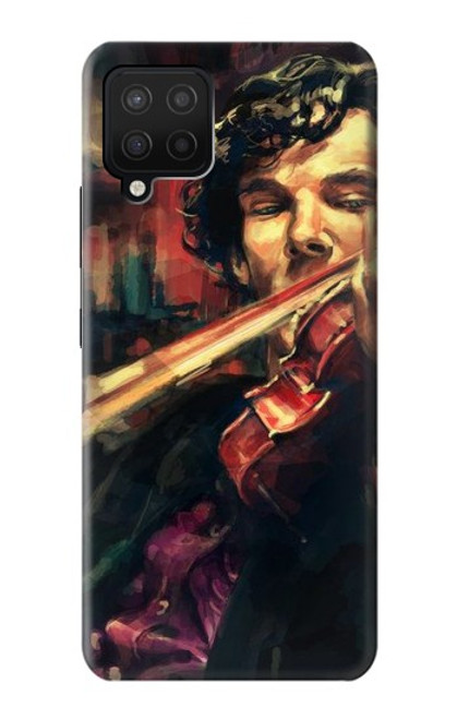 W0723 Violin Art Paint Hard Case and Leather Flip Case For Samsung Galaxy A12