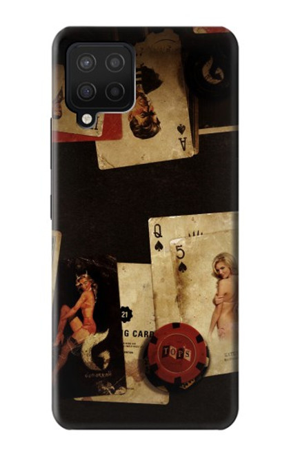 W1069 Old Vintage Sexy Poker Hard Case and Leather Flip Case For Samsung Galaxy A12