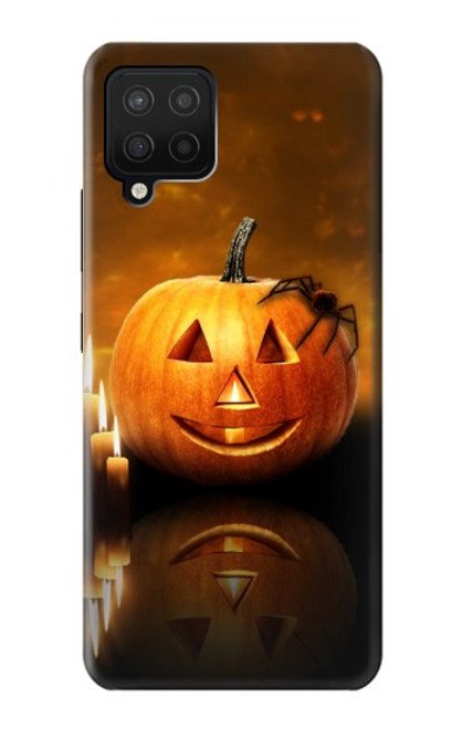 W1083 Pumpkin Spider Candles Halloween Hard Case and Leather Flip Case For Samsung Galaxy A12