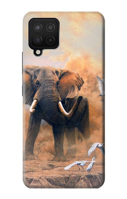 W1292 Dusty Elephant Egrets Hard Case and Leather Flip Case For Samsung Galaxy A12