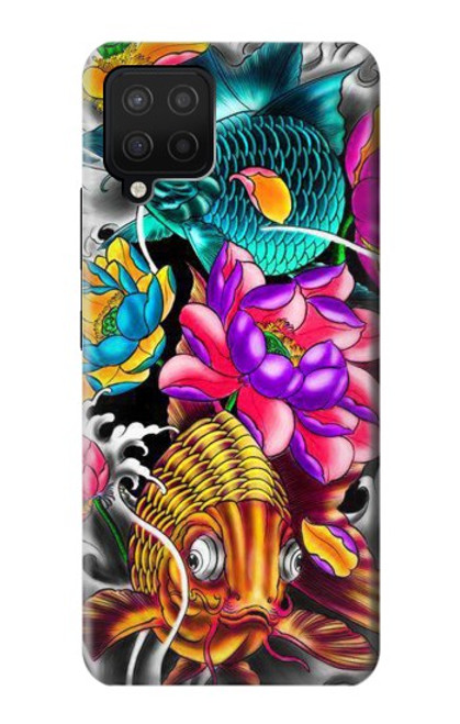 W1630 Fish Japanese Oriental Tattoo Hard Case and Leather Flip Case For Samsung Galaxy A12