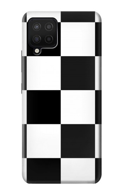 W2492 Black and White Check Hard Case and Leather Flip Case For Samsung Galaxy A12