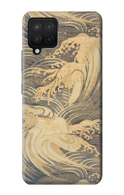 W2680 Japan Art Obi With Stylized Waves Hard Case and Leather Flip Case For Samsung Galaxy A12