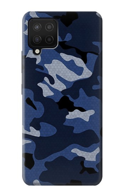 W2959 Navy Blue Camo Camouflage Hard Case and Leather Flip Case For Samsung Galaxy A12