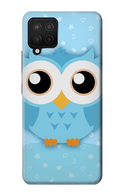 W3029 Cute Blue Owl Hard Case and Leather Flip Case For Samsung Galaxy A12