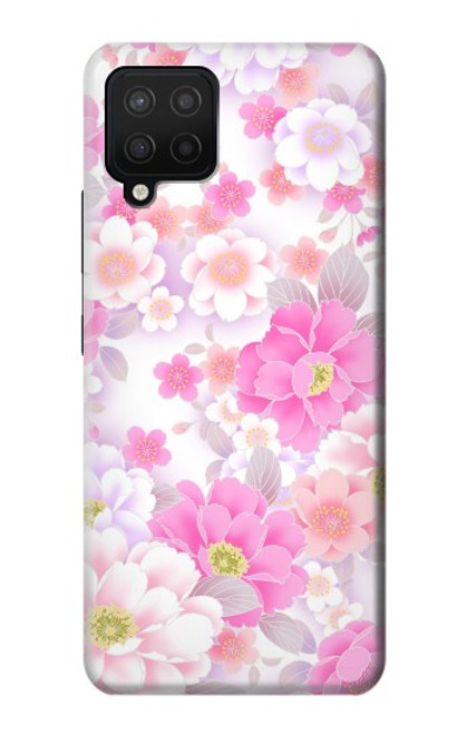 W3036 Pink Sweet Flower Flora Hard Case and Leather Flip Case For Samsung Galaxy A12