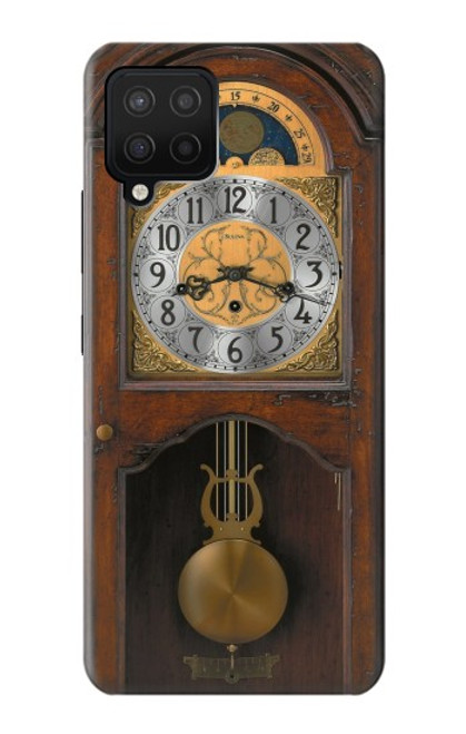 W3173 Grandfather Clock Antique Wall Clock Hard Case and Leather Flip Case For Samsung Galaxy A12