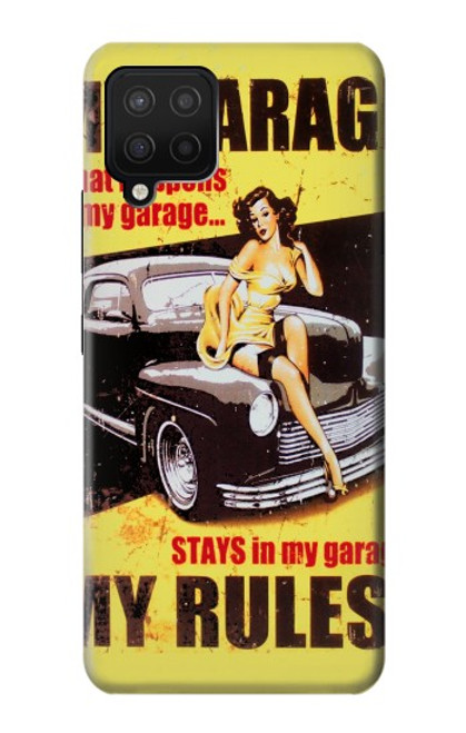 W3198 My Garage Pinup Girl Hard Case and Leather Flip Case For Samsung Galaxy A12