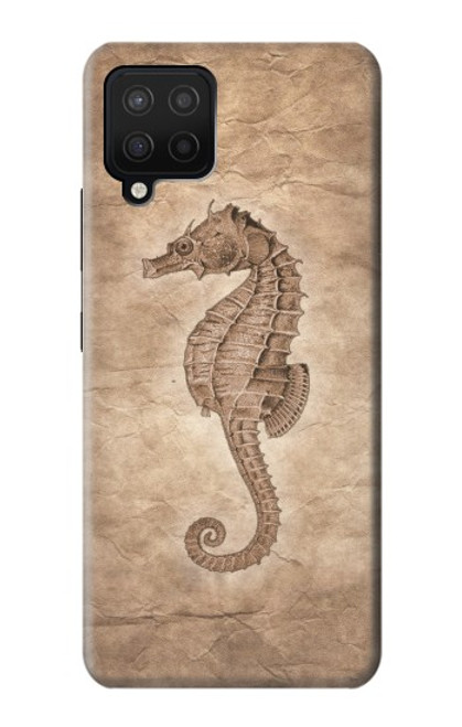 W3214 Seahorse Skeleton Fossil Hard Case and Leather Flip Case For Samsung Galaxy A12