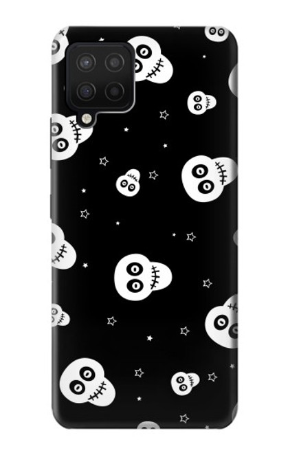 W3261 Smile Skull Halloween Pattern Hard Case and Leather Flip Case For Samsung Galaxy A12