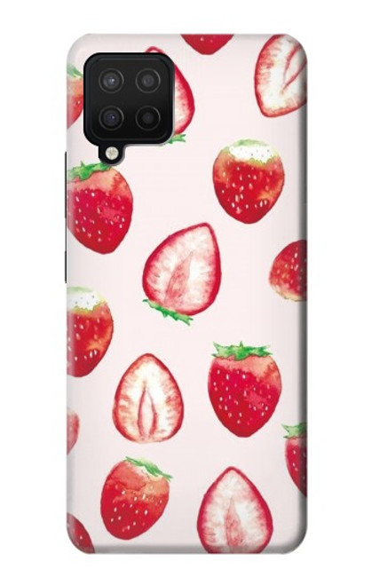 W3481 Strawberry Hard Case and Leather Flip Case For Samsung Galaxy A12