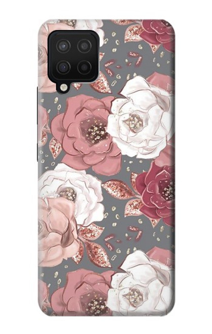 W3716 Rose Floral Pattern Hard Case and Leather Flip Case For Samsung Galaxy A12