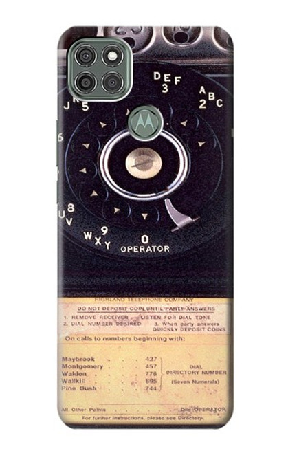 W0086 Payphone Vintage Hard Case and Leather Flip Case For Motorola Moto G9 Power