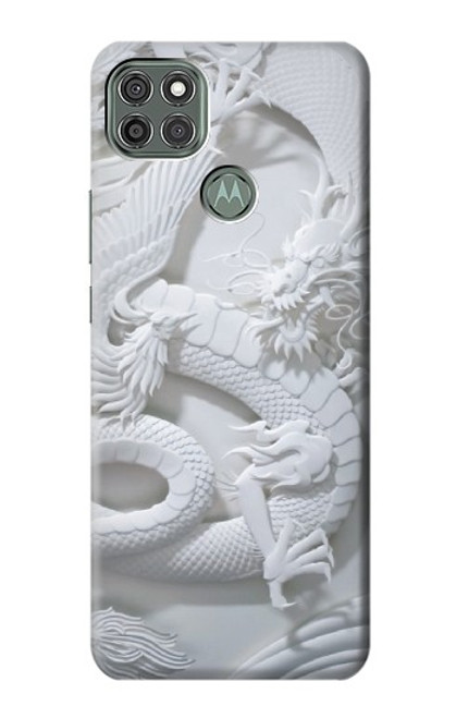 W0386 Dragon Carving Hard Case and Leather Flip Case For Motorola Moto G9 Power