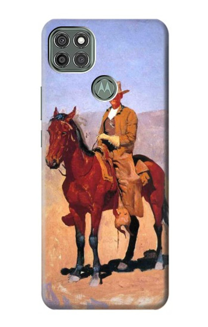 W0772 Cowboy Western Hard Case and Leather Flip Case For Motorola Moto G9 Power