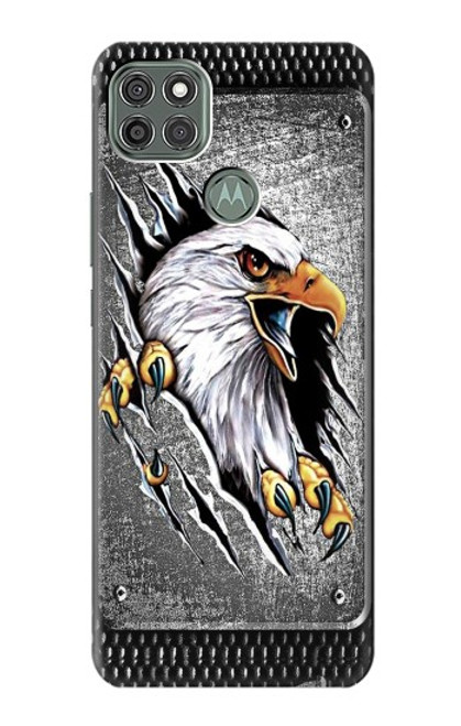 W0855 Eagle Metal Hard Case and Leather Flip Case For Motorola Moto G9 Power