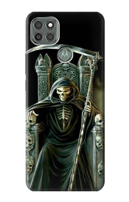 W1024 Grim Reaper Skeleton King Hard Case and Leather Flip Case For Motorola Moto G9 Power